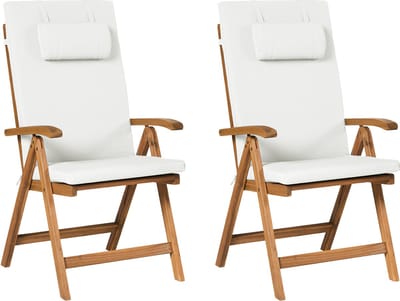 JAVA PREMIUM - Tuinstoel set van 2 - Gebroken wit - Acaciahout