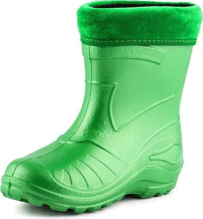 Ladeheid LA-KL-050 Kinder Regenlaarzen - Rubber - met Binnenschoen - EVA - Wasbare Binnenschoen - Smaragdgroen - 23