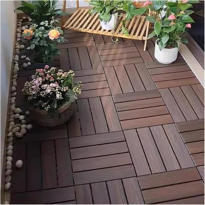 Vloertegels - Houten Composiet - Tuin Decoratie - Snel Waterafvoer - 30x30 cm - Houtkleur