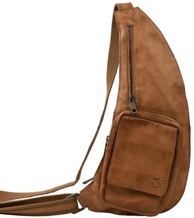 Bear Design Kleine Crossbodytas / Schoudertas Leer - Han - Taupe