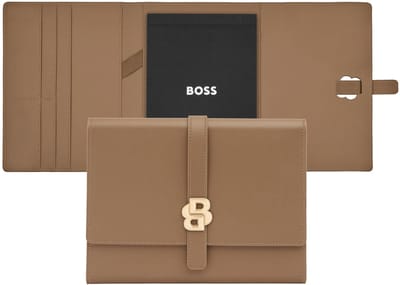 HUGO BOSS schrijfmappen Double B Folder Camel Lichtbruin