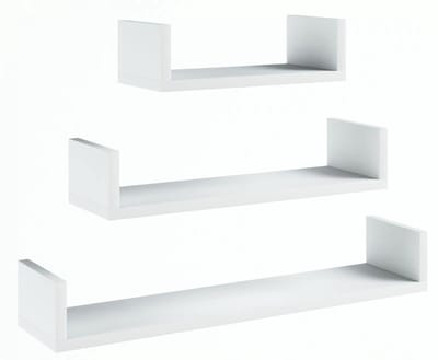 Meble Exclusive EX3 - Hangende Wandplank - Groot - Wit - Set van 3