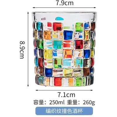 Europese Stijl Handgeschilderde Glas-in-Lood Snoeppot Geweven Patroon Fruitschaal Contrast Vaas Geschilderde Sapbeker Whiskeyglas 1pcs white