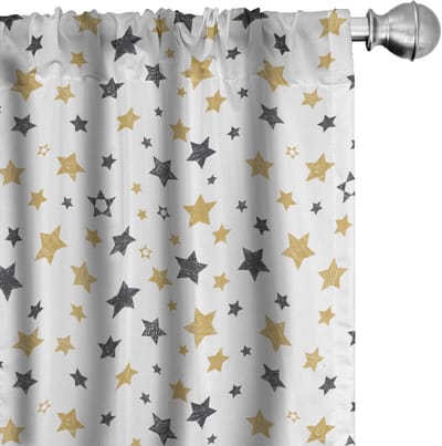 ABAKUHAUS – Kosmos Galaxie Doodle Voorhangen – 2x75x175 cm – Mikrofaser