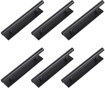 Dailygoods- Handgrepen Zelfklevend - 4 Stuks - Zwart Kunststof - Lange Handvatten - Stick-on - 134 x 24 mm - Deurklink