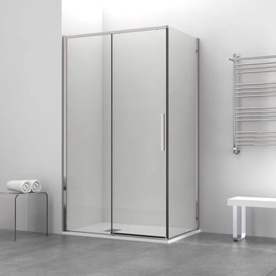ZIMMER Douchecabine FORMA 90x140 cm Chroom – Schuifdeur Soft-Close – 6 mm Veiligheidsglas – Anti-kalk