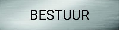 Deurbordje Bestuur incl. Plakstrip - RVS-look - Formaat 16 x 4 cm | Geborstelde RVS-look toplaag | Gratis Verzending