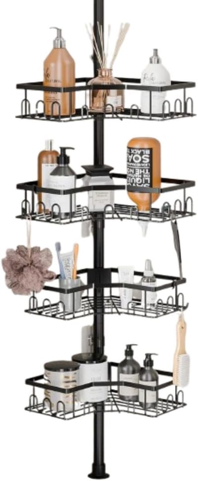DailySupplies® Telescopisch Doucherek - Doucherek Zonder te Boren - Zwart