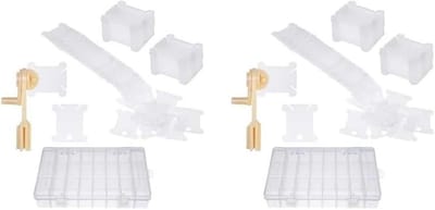 Draad Organizer Set - Klossen Winder - Naaiwerk Opbergen - Grote Opbergdoos - 100 Stuks - Wit