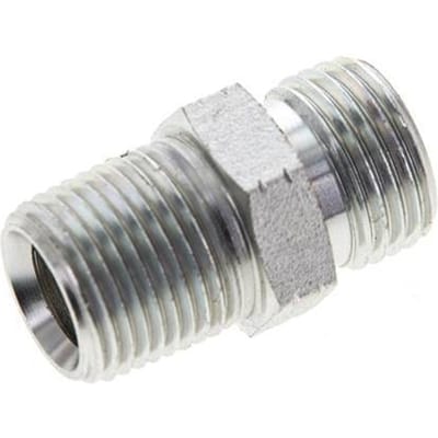 UN 11/16''-16 x 3/8'' NPT Verzinkt Stalen Borstnippel ORFS 630 Bar - Hydrauliek