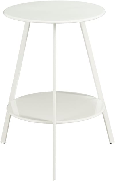 Mica Decorations Seatle Bijzettafel Rond voor Buiten - Koffietafel - Salontafel Buiten - Ook als Plantentafeltje of Plantenstandaard - Metaal - 58 x 46 cm - Wit