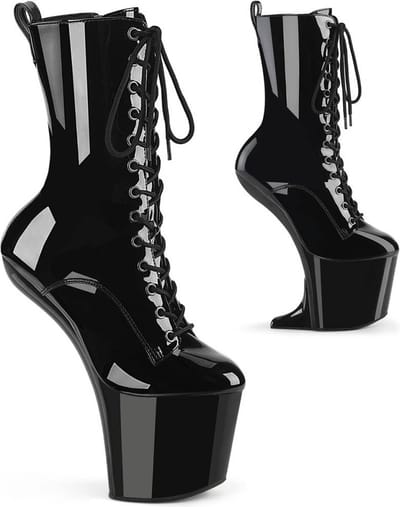 Pleaser - CRAZE-1040 Plateau Laarzen, Paaldans schoenen - US 7 - 37 Shoes - Zwart