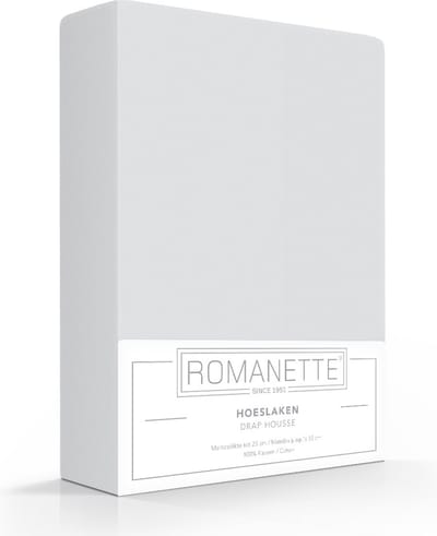 Romanette Hoeslaken Katoen Lichtgrijs-140 x 200 cm