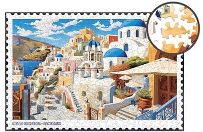 Verrassend Puzzel Set voor Gezinsvermaak - Onregelmatige Vorm - Santorini - 51x34cm - 500 Stukjes