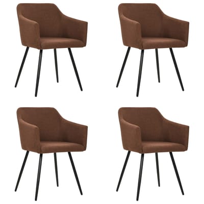 vidaXL Eetkamerstoelen 4 st stof bruin