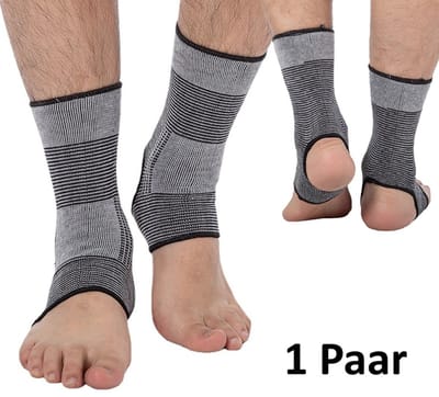 Enkelband Sport 2 Stuks – Elastische Enkel Support – Comfort & Stabiliteit – Ademend & Wasbaar – Hardlopen, Fitness & Training – Grijs (One Size)