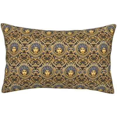 Grèce Antique Méduse Gorgone Style Vintage Housse de Coussin Rectangulaire Décor Chambre à Coucher Lit Maison Confort Coussin d'Appoint 60x40cm