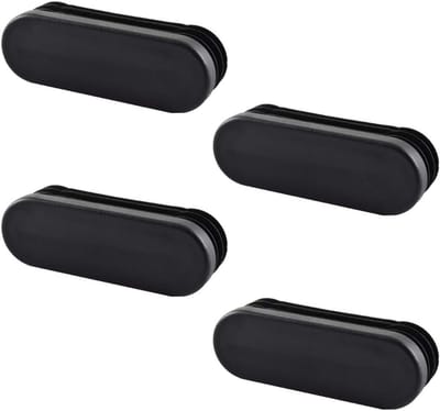 4x Ovale Buisdoppen Zwart voor Ovale Buis 60x20 mm - Lamellenstoppen als Meubelglijders