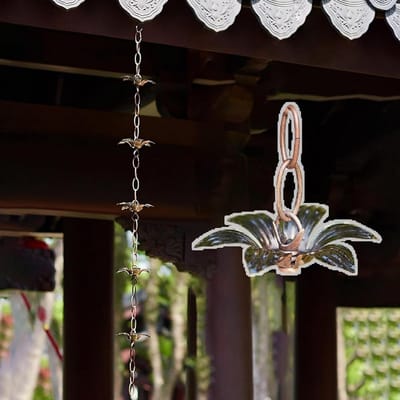 Regenketting Bloem - Waterafvoer Ketting - Decoratieve Drainage - Gegalvaniseerd IJzer - 73 Meter - Zilver