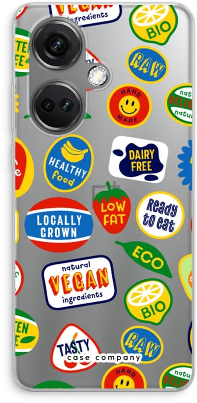 Case Company® - Hoesje geschikt voor OnePlus Nord CE 3 hoesje - Fruitsticker - Soft Cover Telefoonhoesje - Bescherming aan alle Kanten en Schermrand