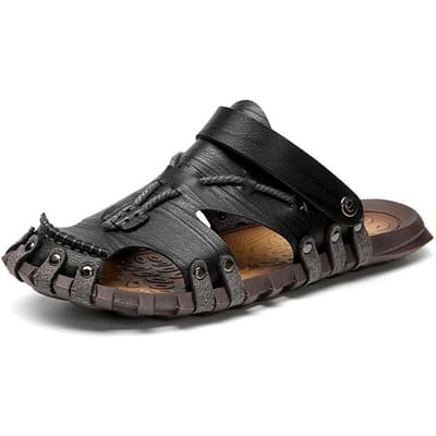 Zomer Heren Sandalen Nieuwe Casual Heren Schoenen Hoge Kwaliteit Echt Leer Strand Heren Sandalen Zachte Waadschoenen Grote Maat 38 -47 47
