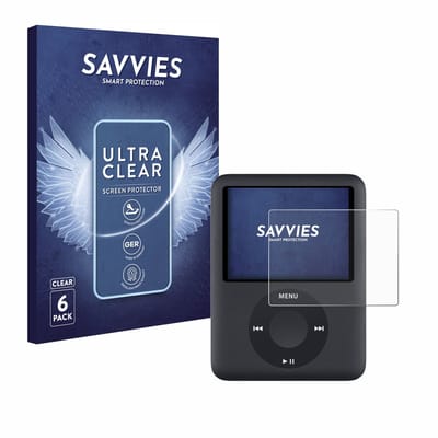Savvies - Screenprotector voor Apple iPod nano (3. Gen.) - Folie Beschermfolie transparant 6 Stuks