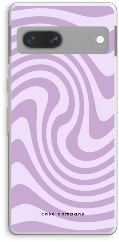 Case Company® - Hoesje geschikt voor Google Pixel 7 hoesje - Swirl Paars - Soft Cover Telefoonhoesje - Bescherming aan alle Kanten en Schermrand