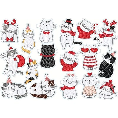 1 lot d'autocollants aléatoires pour peinture diamant à faire soi-même, autocollants muraux faits à la main, décoration de Noël, produits faits à la main, à coller soi-même. C