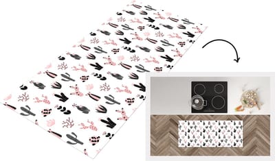 Keukenloper - Loper keuken - Meiden - Cactus - Roze - Patronen - 120x50 cm - Keukenloper vinyl