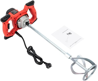 Kelseek - Betonmixer - 6 snelheden - Dubbele blade - S-vormige haak - Elektrisch - Blender - Verf - Cement - 220V - 1500W - Rood