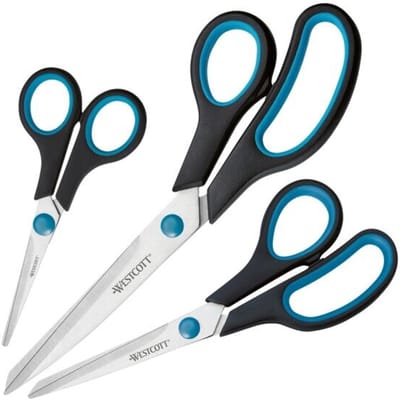 Westcott scharenset - Easy grip - 3delig 14/20/24 - RVS - zwart/blauw - AC-E90032