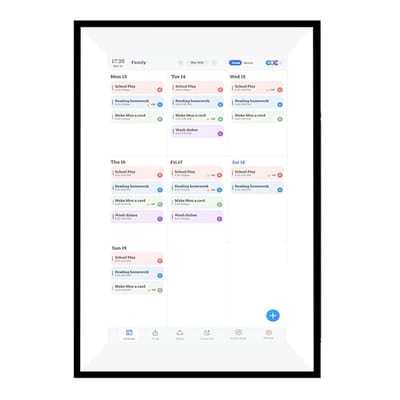 Dailygoods- Digitale Agenda 10,1 Inch HD Touchscreen - Digitale Kalender - Kalenderklok - Familieplanner - Eetplanning - Synchronisatie met iCloud