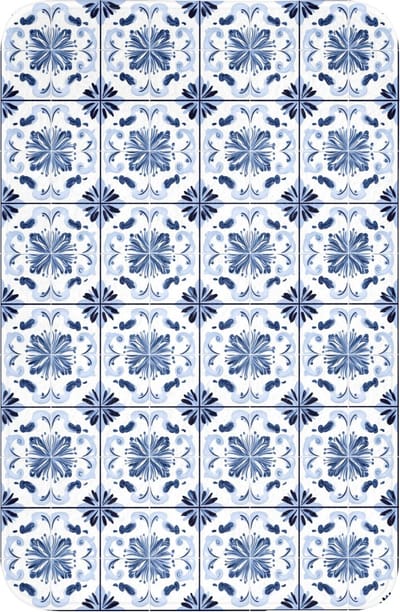WC mat 40x60 cm - Antislip - Patroon - Tegel - Blauw - Toiletmat - Vloermat - Douchemat - Toilet tapijt - Toiletmatten