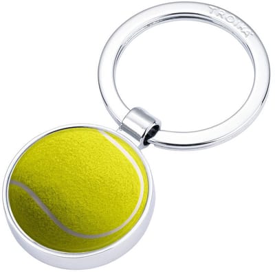 Troika Sleutelhanger Motief: TENNIS, rond, metaalgietwerk, glanzend, meerkleurig / zilverkleurig