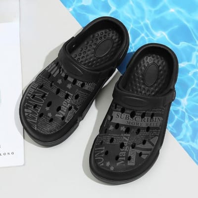 Zomer Heren Outdoor Sandaal Heren Strand Slipper Mode Casual Schoenen Ademend Eva Zacht Voor Dames Lichtgewicht Teenslippers 44 zwart