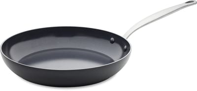 GreenPan Barcelona Koekenpan 32cm - PFAS-vrije antikleeflaag – Koekenpan inductie – Keramische koekenpan - Ovenbestendig tot 220°C - RVS handgrepen - Zwart