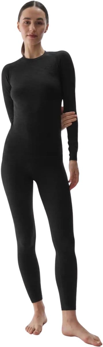 4F T-shirt Thermo Naadloos Dames Zwart allover 20A - Maat XS/S