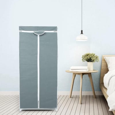Rits Type Non-Woven Stof Kledingkast Opvouwbare Kleding Garderobe Plank Opbergorganizer(Zilvergrijs ) zilvergrijze kleur