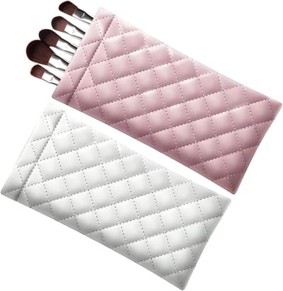 Brillenzakje 2 Stuks - Zonnebril Houder - Bril Beschermen - Crush Proof Ontwerp - 18x9x1 cm - Zwart Roze Wit