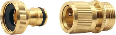 Snelle koppeling voor tuinslang van massief messing - 3/4 inch wateraansluiting voor tuingereedschap en irrigatie