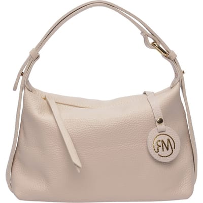 Roberta M Beige Rundleer Tas
