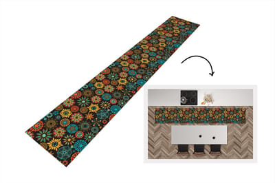 Keukenloper - Loper keuken - Bohemian - Vintage - Bloem - Flora - 300x50 cm - Keukenloper vinyl
