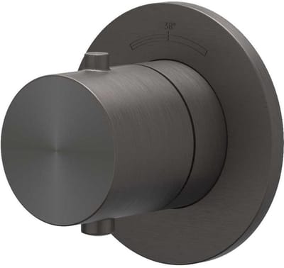 IVY Concord Symmetry Afbouwdeel voor Flow-Through Inbouwstopkraan met Rond Rozet - Geborsteld RVS316 - Carbon Black PVD