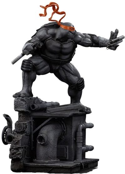 Iron Studios Teenage Mutant Ninja Turtles Art Scale Statue 1/10 Michelangelo Black and White Variant 26 cm heo exclusive Beeld