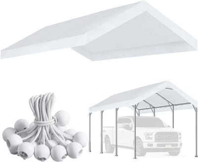 Carport Luifel - Tent Cover - Auto Beschermen - Zwaar PE Weefsel - 30 x 50 cm - Wit