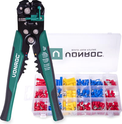 VONROC Professionele automatische striptang - krimp- en isoleertang  - Met 270-delig accessoireset