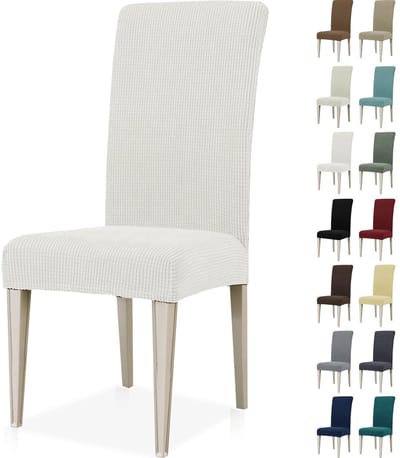 Dailygoods- Stoelhoezen Stretch - 6 Stuks - Universele Eetstoelhoezen - Verwijderbaar/Washbaar - Moderne Kleuren - Elastische Stof - Eetkamerhoezen