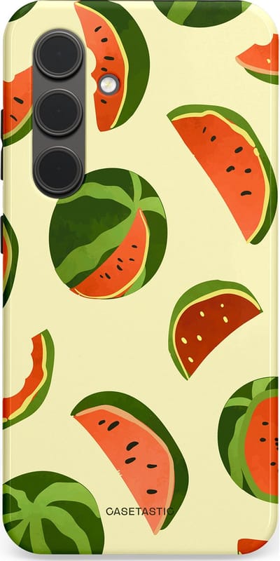 Casetastic Hoesje Geschikt voor Samsung S24 - Stijlvolle Beschermende Duo-layer Case - Watermeloen Festijn