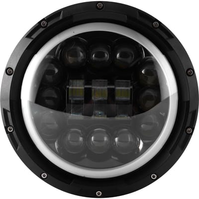 Lampe de travail LED 7 pouces 90W Phare IP67 Étanche 6000K Universel pour Voiture Moto gray
