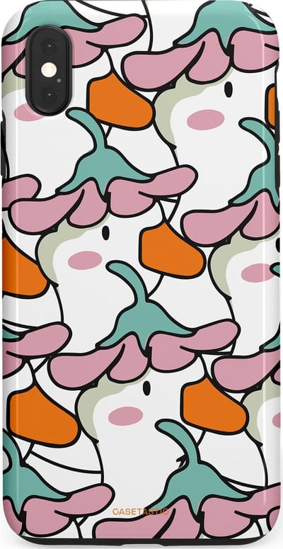 Casetastic Hoesje Geschikt voor Apple iPhone Xs Max - Stijlvolle Beschermende Duo-layer Case - Bloempjeshoed